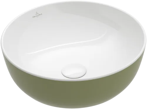 VILLEROY BOCH Umyvadlo Artis na desku, 430 x 430 x 130 mm, Sage Green, bez přepadu #417943BCS8