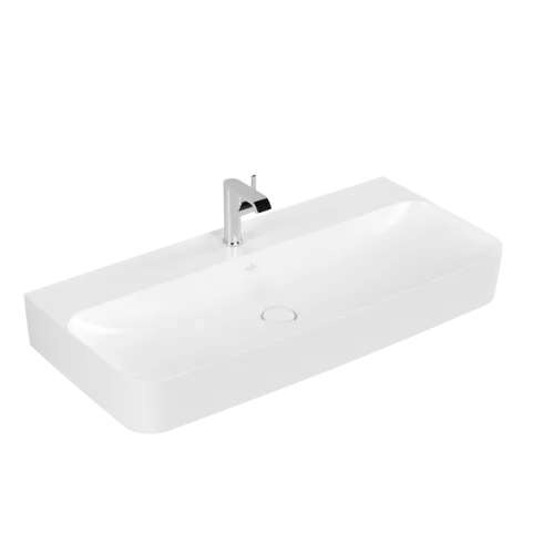 VILLEROY BOCH Umyvadlo Finion, 1000 x 470 x 165 mm, Stone White CeramicPlus, se skrytým přepadem, leštěné #41681BRW