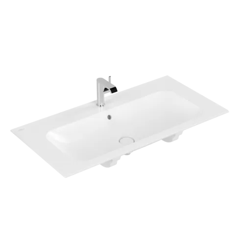 VILLEROY BOCH Umyvadlo na skříňku Finion, 1000 x 500 x 160 mm, Stone White CeramicPlus, se skrytým přepadem, neleštěné #4164ABRW