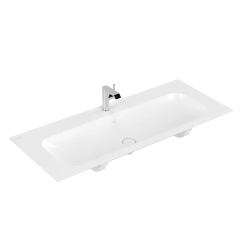 VILLEROY BOCH Umyvadlo na skříňku Finion, 1200 x 500 x 160 mm, Stone White CeramicPlus, se skrytým přepadem, neleštěné #4164CBRW