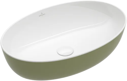 VILLEROY BOCH Umyvadlo na desku Artis, 610 x 410 x 130 mm, šalvějově zelené, bez přepadu #419861BCS8