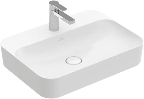 VILLEROY BOCH Umyvadlo na desku Finion, 600 x 445 x 115 mm, bílá Alpine CeramicPlus, se skrytým přepadem #414264R1