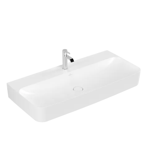 VILLEROY BOCH Umyvadlo Finion, 1000 x 470 x 165 mm, Stone White CeramicPlus, se skrytým přepadem #4168ABRW