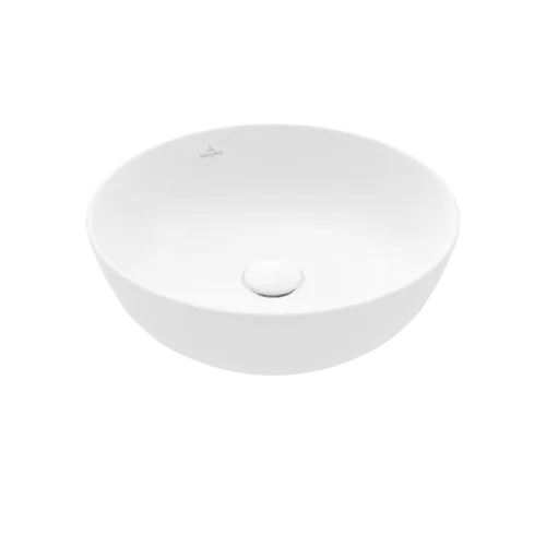 VILLEROY BOCH Umyvadlo na desku Artis, 430 x 430 x 130 mm, Stone White CeramicPlus, bez přepadu #417943RW