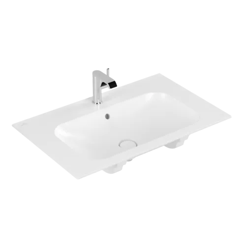 VILLEROY BOCH Umyvadlo na skříňku Finion, 800 x 500 x 160 mm, Stone White CeramicPlus, se skrytým přepadem, neleštěné #416484RW