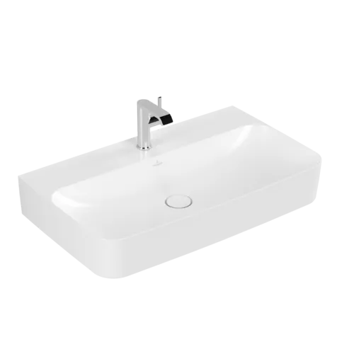 VILLEROY BOCH Umyvadlo Finion, 800 x 470 x 165 mm, Stone White CeramicPlus, bez přepadu, leštěné #41688LRW
