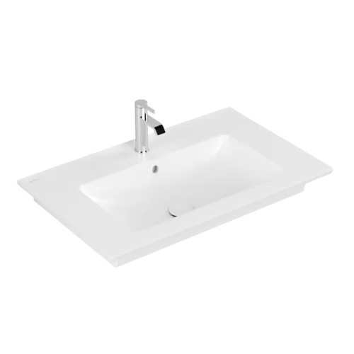 VILLEROY BOCH Skříňkové umyvadlo Venticello, 800 x 500 x 165 mm, Stone White CeramicPlus, s přepadem #41048LRW