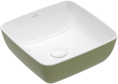 VILLEROY BOCH Umyvadlo na desku Artis, 410 x 410 x 130 mm, šalvějově zelená, bez přepadu #417841BCS8