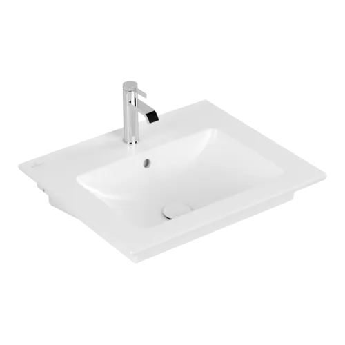 VILLEROY BOCH Umyvadlo Venticello, 600 x 500 x 165 mm, Stone White CeramicPlus, s přepadem, leštěné #4124G6RW