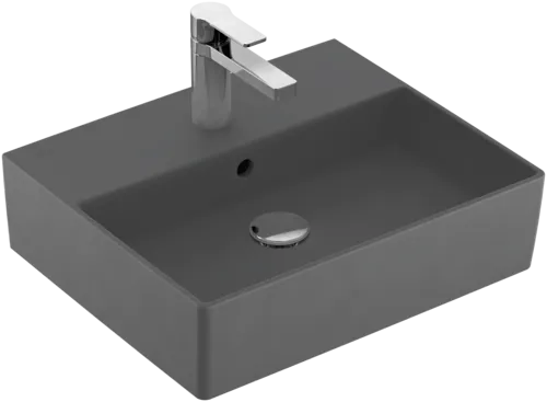 VILLEROY BOCH Umyvadlo Memento 2.0, 500 x 420 x 140 mm, Graphite CeramicPlus, s přepadem, leštěné #4A225GI4