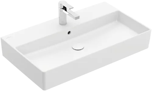 VILLEROY BOCH Umyvadlo Memento 2.0, 800 x 470 x 140 mm, Stone White CeramicPlus, s přepadem #4A2280RW