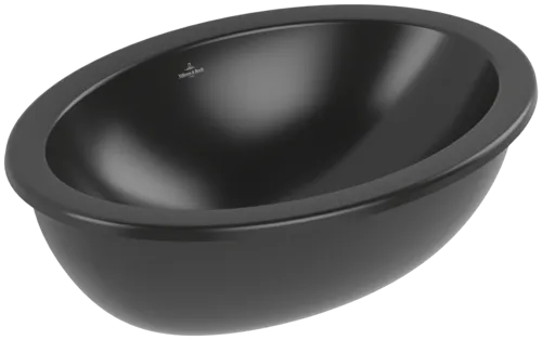 VILLEROY BOCH Podomítkové umyvadlo Loop & Friends, 560 x 380 x 220 mm, Pure Black CeramicPlus, s přepadem #4A5500R7