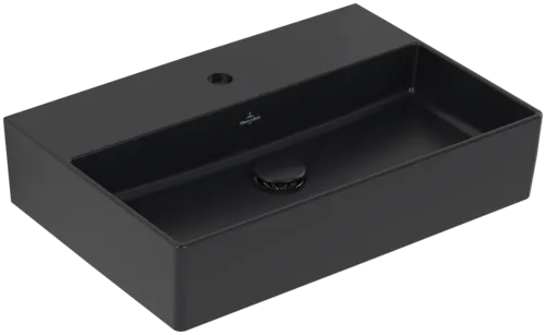 VILLEROY BOCH Umyvadlo Memento 2.0, 600 x 420 x 135 mm, Pure Black CeramicPlus, bez přepadu, leštěné #4A226LR7