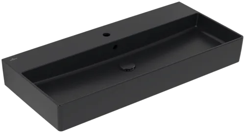 VILLEROY BOCH Umyvadlo Memento 2.0, 1000 x 470 x 135 mm, Pure Black CeramicPlus, s přepadem, leštěné #4A221GR7