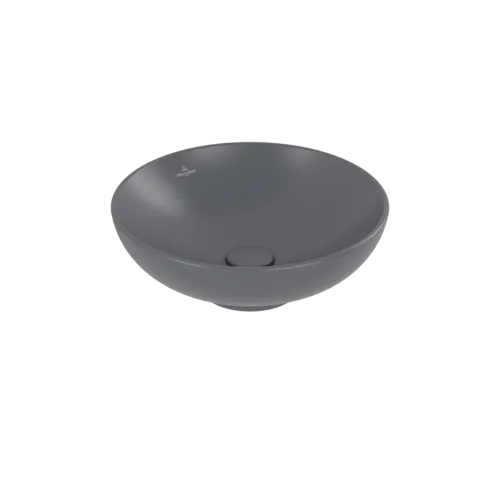 VILLEROY BOCH Umyvadlo na desku Loop & Friends, 420 x 420 x 120 mm, Graphite CeramicPlus, s přepadem #4A4600I4