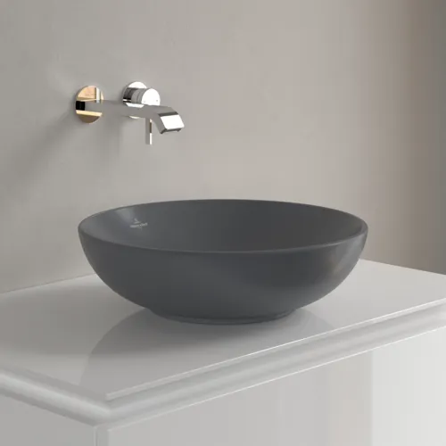 VILLEROY BOCH Umyvadlo na desku Loop & Friends, 420 x 420 x 120 mm, Graphite CeramicPlus, s přepadem #4A4600I4, obrázek 2
