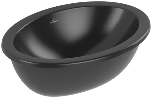 VILLEROY BOCH Podomítkové umyvadlo Loop & Friends, 485 x 325 x 215 mm, Ebony CeramicPlus, s přepadem #4A5400S5
