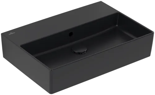 VILLEROY BOCH Umyvadlo Memento 2.0, 600 x 420 x 135 mm, Pure Black CeramicPlus, s přepadem, leštěné #4A226JR7