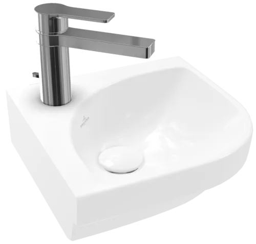VILLEROY BOCH Subway 3.0 Rohové umyvadlo, 320 x 320 x 145 mm, bílá Alpine CeramicPlus, bez přepadu, neleštěné #437146R1