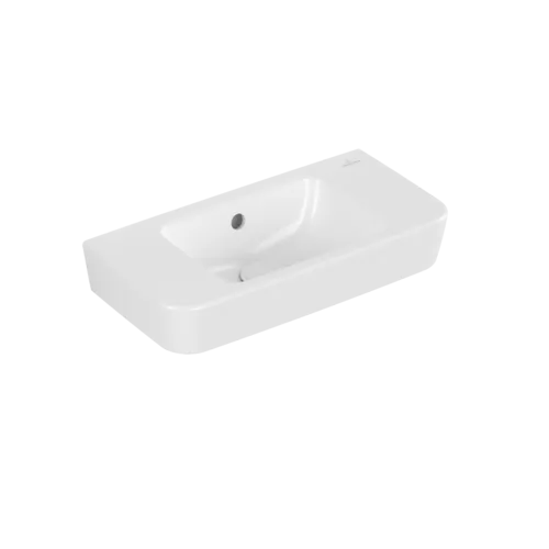 VILLEROY BOCH O.novo Kompaktní umyvadlo, 500 x 250 x 145 mm, bílé Alpine AntiBac CeramicPlus, s přepadem #434252T2