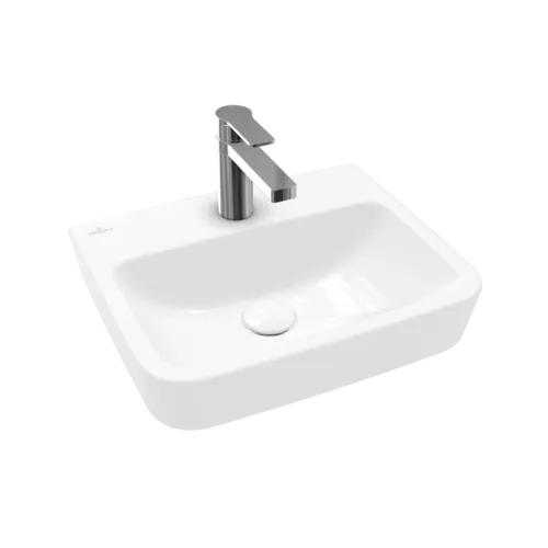 VILLEROY BOCH Umyvadlo O.novo s ručním oplachováním, 450 x 370 x 160 mm, bílá Alpine, bez přepadu, pískovaná zadní a spodní strana #43444L01