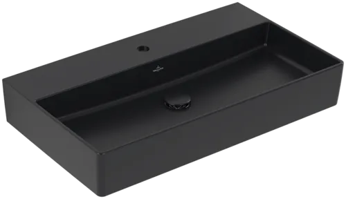 VILLEROY BOCH Umyvadlo Memento 2.0, 800 x 470 x 140 mm, Pure Black CeramicPlus, bez přepadu, leštěné #4A228LR7