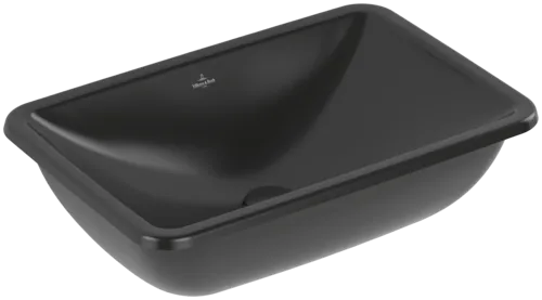 VILLEROY BOCH Podomítkové umyvadlo Loop & Friends, 540 x 340 x 190 mm, Pure Black CeramicPlus, s přepadem #4A5700R7