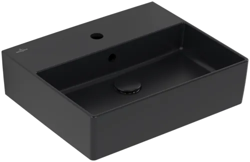 VILLEROY BOCH Umyvadlo Memento 2.0, 500 x 420 x 140 mm, Pure Black CeramicPlus, s přepadem, leštěné #4A225GR7