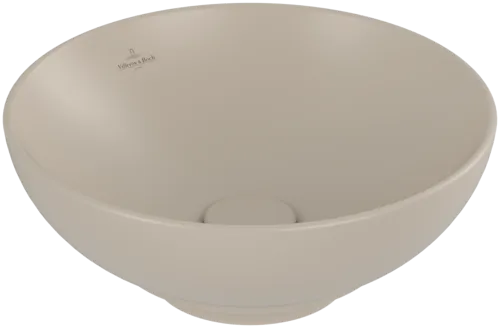 VILLEROY BOCH Umyvadlo na desku Loop & Friends, 380 x 380 x 120 mm, Almond CeramicPlus, s přepadem #4A4500AM