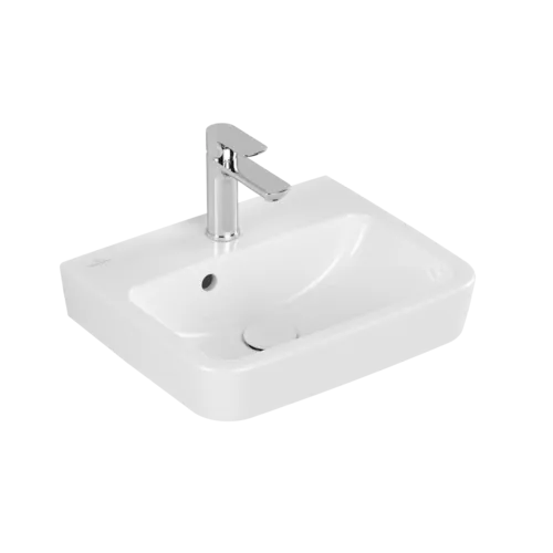 VILLEROY BOCH Umyvadlo O.novo s ručním oplachováním, 450 x 370 x 160 mm, bílé Alpine AntiBac CeramicPlus, s přepadem, leštěná zadní a spodní strana #43444GT2