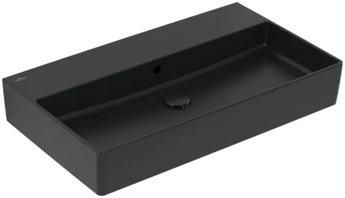 VILLEROY BOCH Umyvadlo Memento 2.0, 800 x 470 x 140 mm, Pure Black CeramicPlus, s přepadem, leštěné #4A228JR7