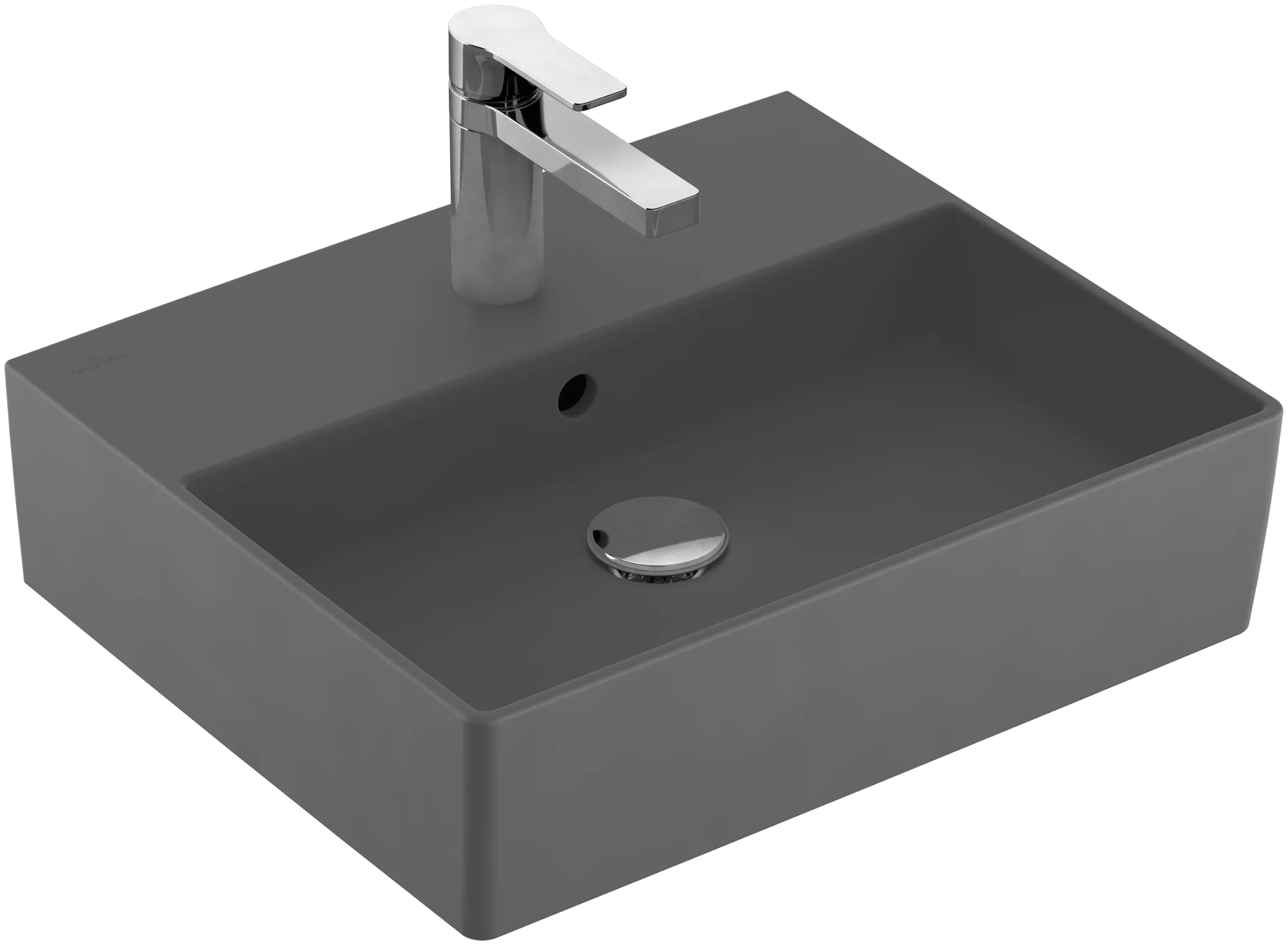 VILLEROY BOCH Umyvadlo Memento 2.0, 500 x 420 x 140 mm, Graphite CeramicPlus, s přepadem #4A2250I4