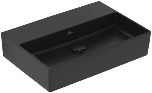 VILLEROY BOCH Umyvadlo Memento 2.0, 600 x 420 x 135 mm, Pure Black CeramicPlus, bez přepadu, leštěné #4A226FR7