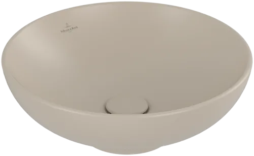 VILLEROY BOCH Umyvadlo na desku Loop & Friends, 420 x 420 x 120 mm, Almond CeramicPlus, s přepadem #4A4600AM