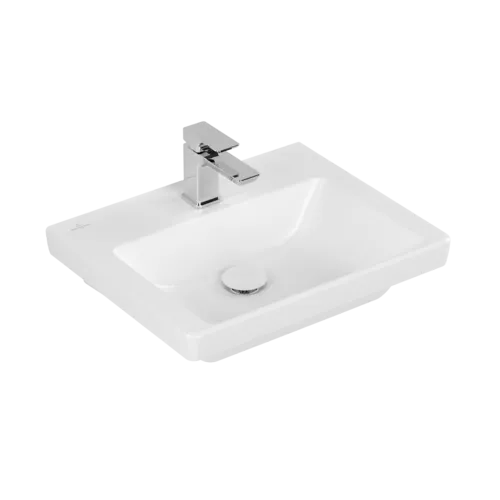 VILLEROY BOCH Umyvadlo Subway 3.0, 500 x 400 x 145 mm, Stone White CeramicPlus, bez přepadu #4370FGRW