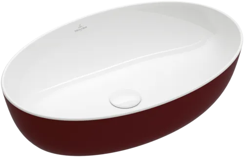 VILLEROY BOCH Umyvadlo na desku Artis, 610 x 410 x 130 mm, Bordeaux, bez přepadu #419861BCS9