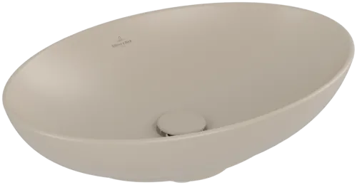 VILLEROY BOCH Umyvadlo na desku Loop & Friends, 560 x 380 x 120 mm, Almond CeramicPlus, bez přepadu #4A4701AM