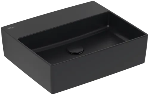 VILLEROY BOCH Memento 2.0 umyvadlo na desku, 498 x 420 x 139 mm, Pure Black CeramicPlus, bez přepadu #4A0753R7