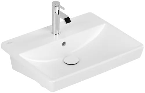 VILLEROY BOCH Umyvadlo Avento pro čelní montáž, 550 x 440 x 145 mm, Stone White CeramicPlus, s přepadem, neleštěné #4A0655RW