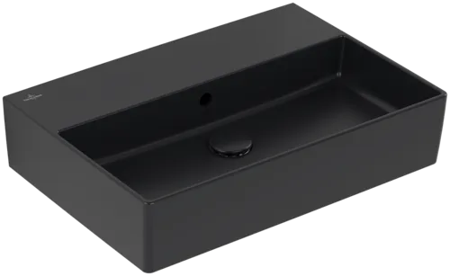 VILLEROY BOCH Umyvadlo Memento 2.0, 600 x 420 x 135 mm, Pure Black CeramicPlus, s přepadem, neleštěné #4A2262R7