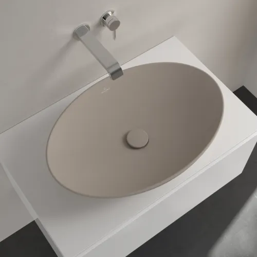VILLEROY BOCH Umyvadlo na desku Loop & Friends, 620 x 420 x 120 mm, Almond CeramicPlus, bez přepadu #4A4801AM, obrázek 4