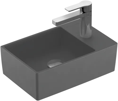 VILLEROY BOCH Umyvadlo Memento 2.0, 400 x 260 x 111 mm, Graphite CeramicPlus, bez přepadu, leštěné #43234GI4