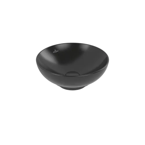 VILLEROY BOCH Umyvadlo na desku Loop & Friends, 380 x 380 x 120 mm, Ebony CeramicPlus, s přepadem #4A4500S5