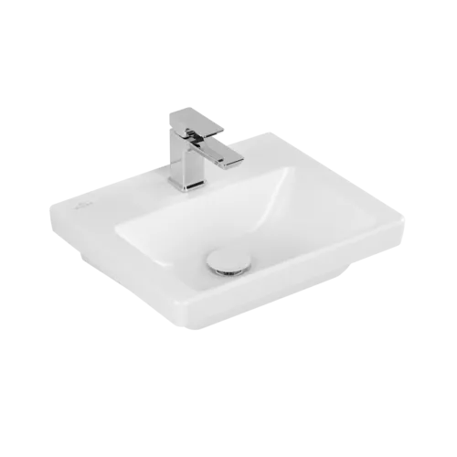 VILLEROY BOCH Umyvadlo Subway 3.0, 450 x 370 x 145 mm, Stone White CeramicPlus, bez přepadu #4370FLRW