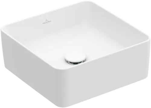 VILLEROY BOCH Umyvadlo Collaro na desku, 380 x 380 x 145 mm, Stone White CeramicPlus, bez přepadu #4A2138RW