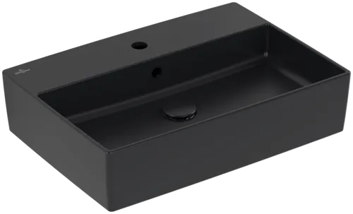 VILLEROY BOCH Memento 2.0 umyvadlo na desku, 600 x 420 x 140 mm, Pure Black CeramicPlus, s přepadem #4A0760R7