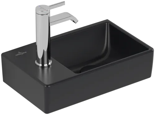 VILLEROY BOCH Umyvadlo Avento, 360 x 220 x 110 mm, Pure Black CeramicPlus, bez přepadu #43003RR7