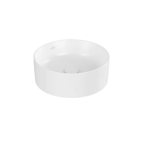 VILLEROY BOCH Umyvadlo na desku Collaro, 400 x 400 x 145 mm, Stone White CeramicPlus, bez přepadu #4A1840RW