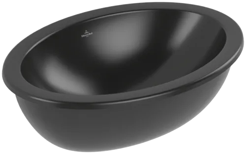 VILLEROY BOCH Podomítkové umyvadlo Loop & Friends, 560 x 380 x 220 mm, Pure Black CeramicPlus, bez přepadu #4A5501R7