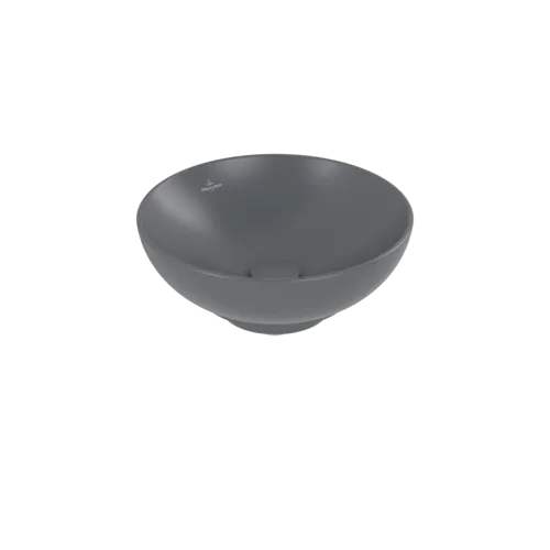 VILLEROY BOCH Umyvadlo na desku Loop & Friends, 380 x 380 x 120 mm, Graphite CeramicPlus, bez přepadu #4A4501I4